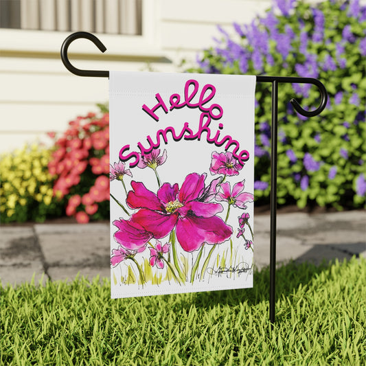 Happy in the Sunshine Floral Garden Flag