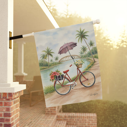 River Walk Morning- Garden & House Banner