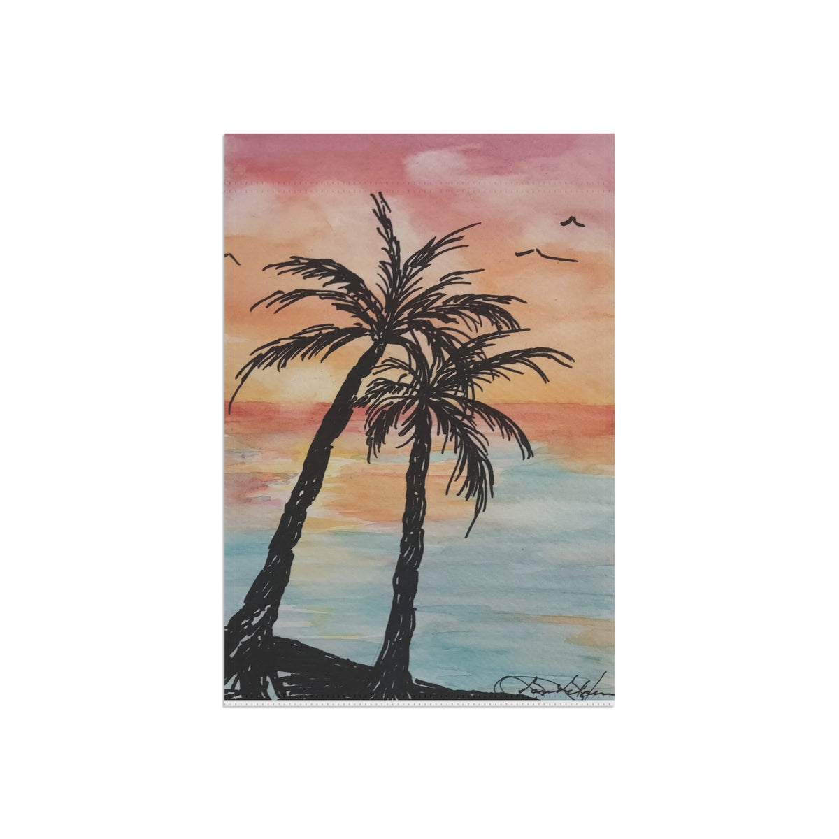 Garden & House Banner  - Tropical  sunset