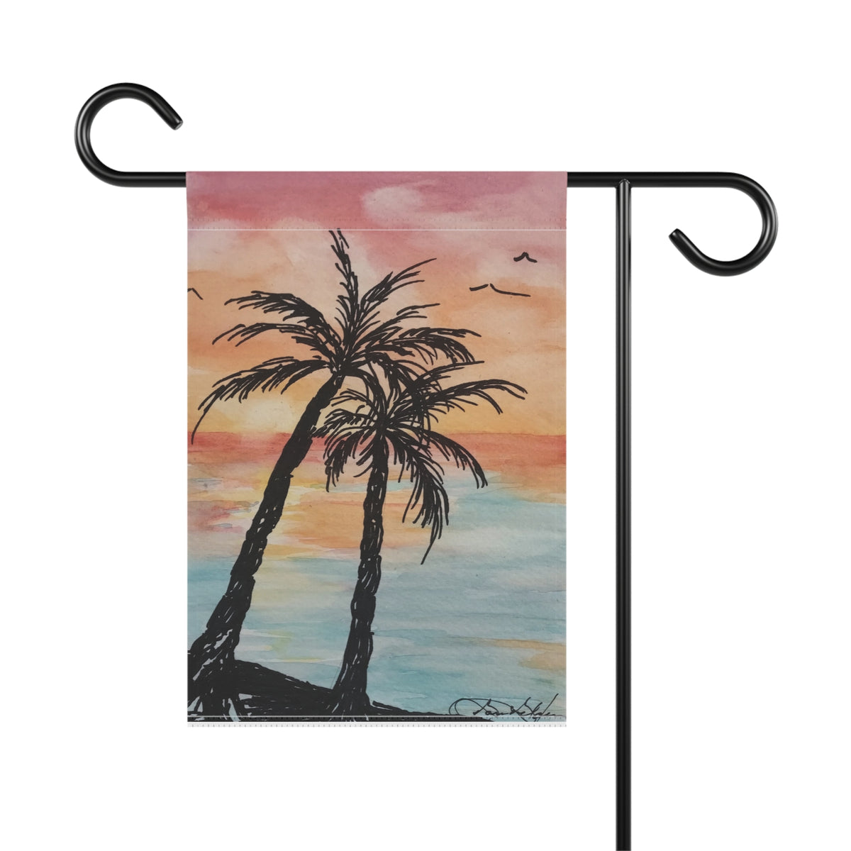 Garden & House Banner  - Tropical  sunset