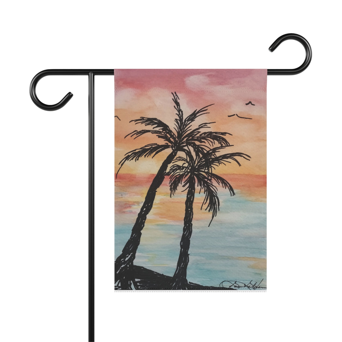 Garden & House Banner  - Tropical  sunset