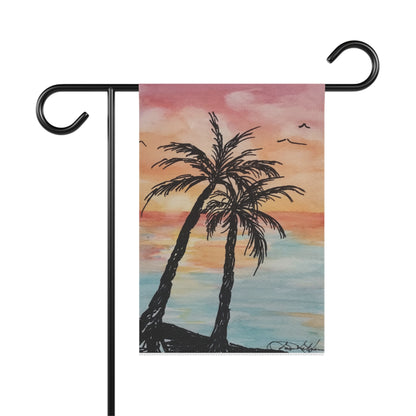 Garden & House Banner  - Tropical  sunset