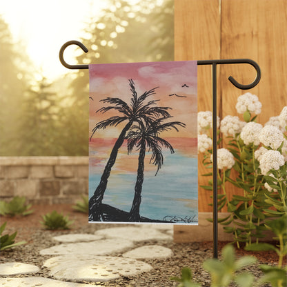 Garden & House Banner  - Tropical  sunset