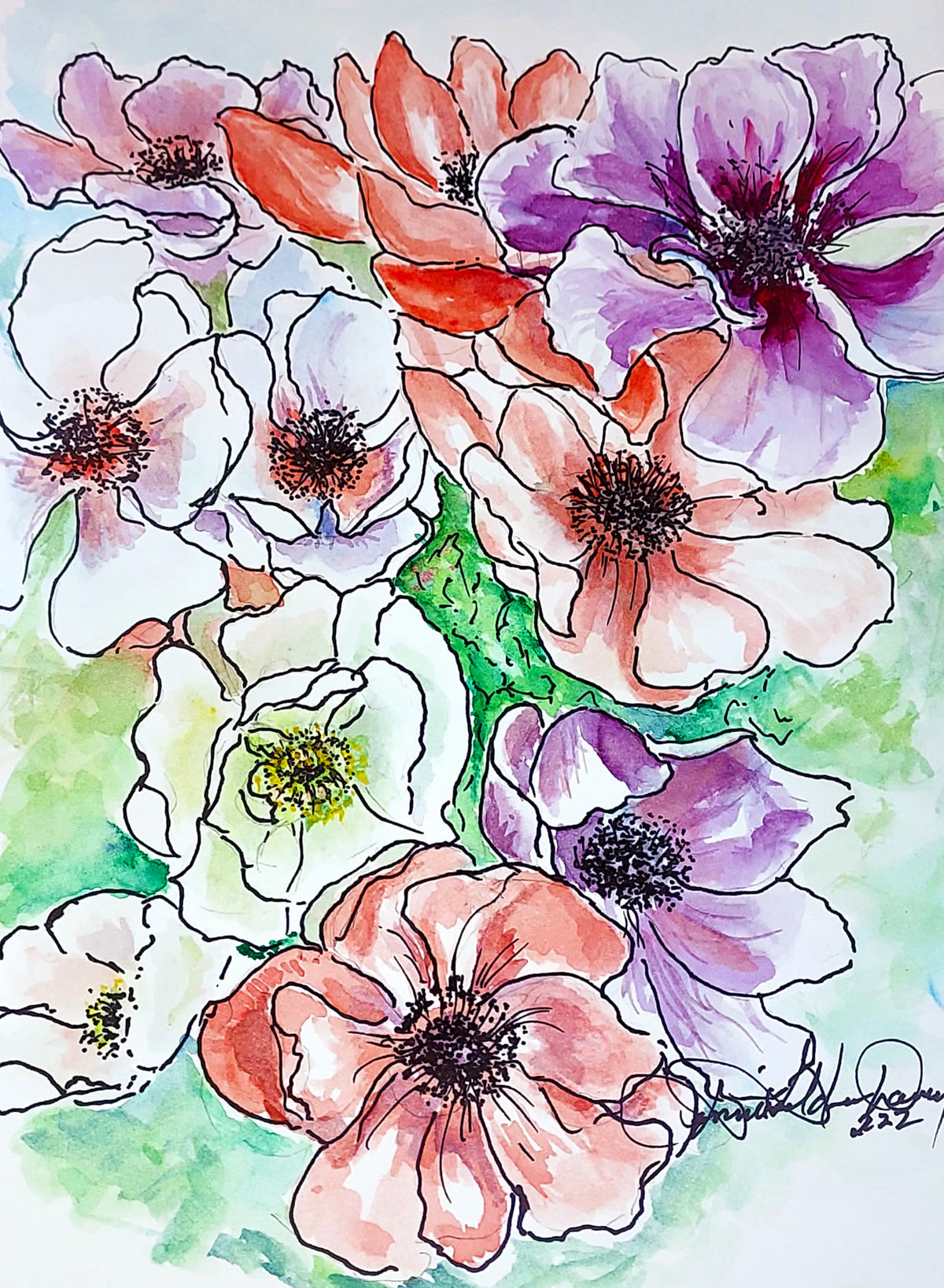 Bunches of Joy Watercolor Painting: Art Print