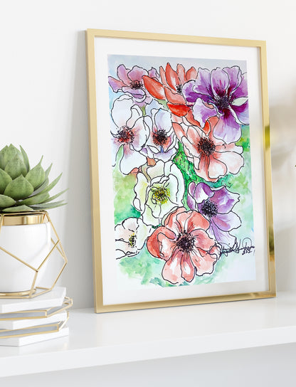 Bunches of Joy Watercolor Painting: Art Print