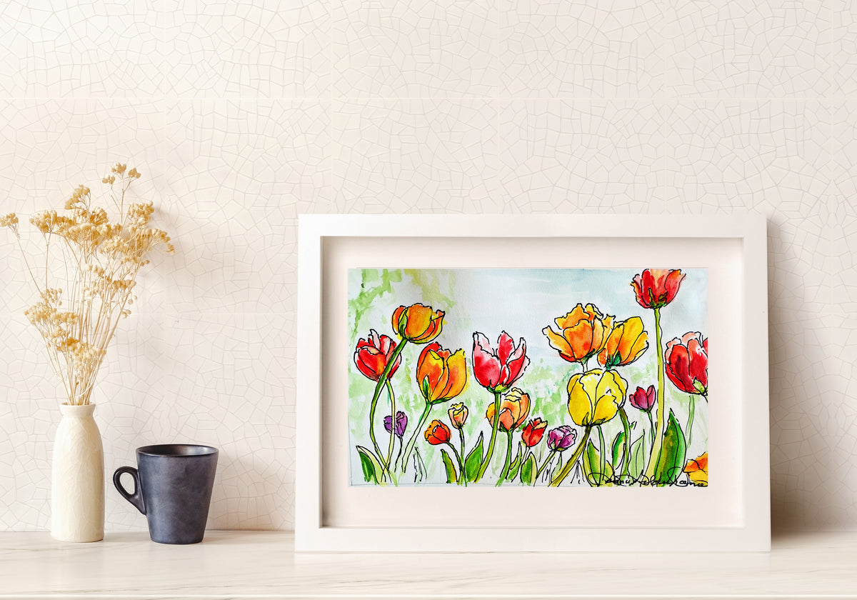 Dances of Colors Watercolor Art: Art Print