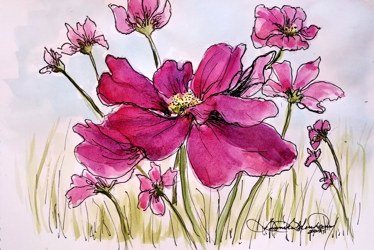 Happy in the Sunshine Watercolor Art: Art Print
