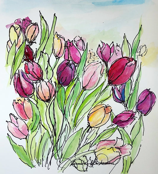 Hugs All Around Watercolor Painting: Art Print