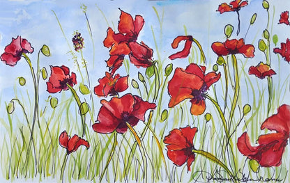 Oregon Red's Watercolor Painting:  Art Print