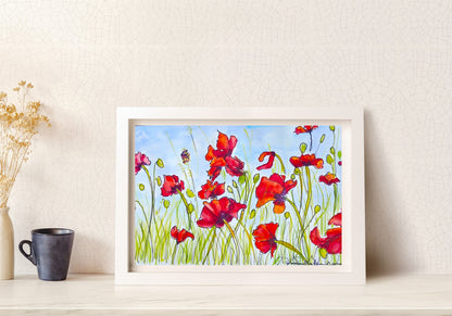 Oregon Red's Watercolor Painting:  Art Print