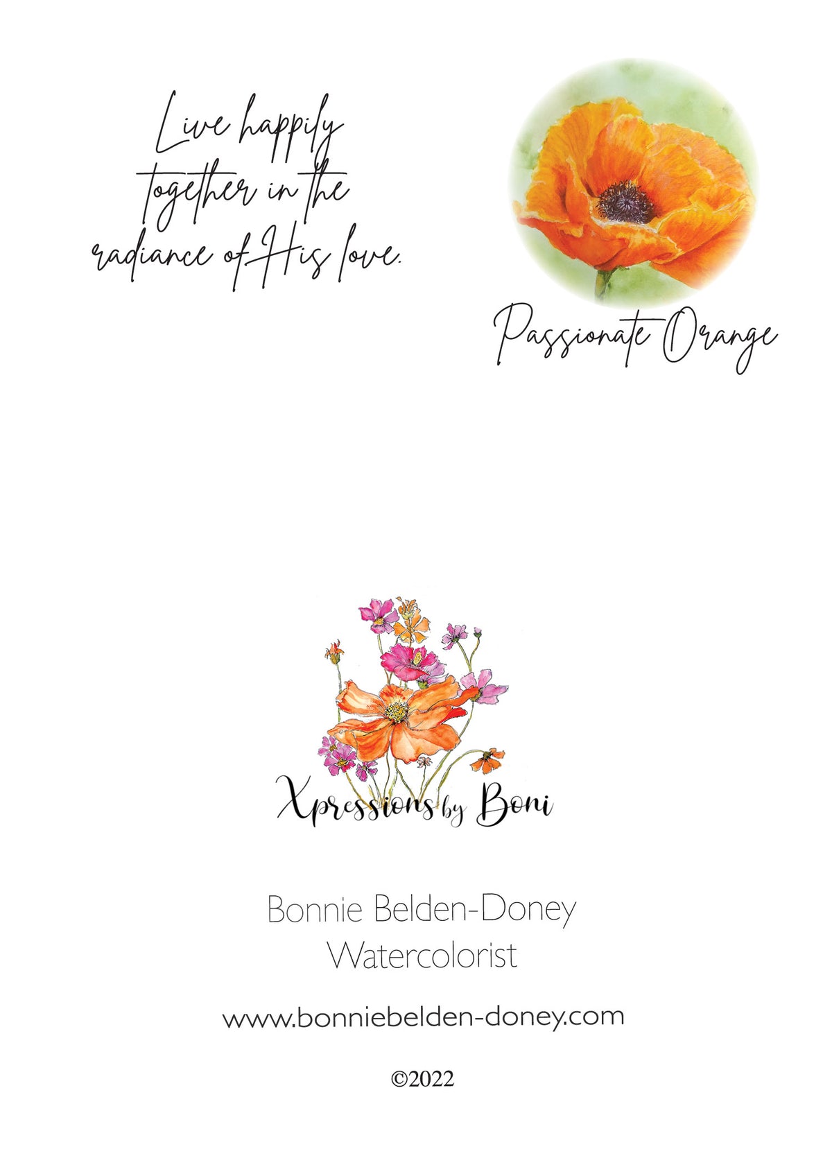 Passionate Orange Notecard