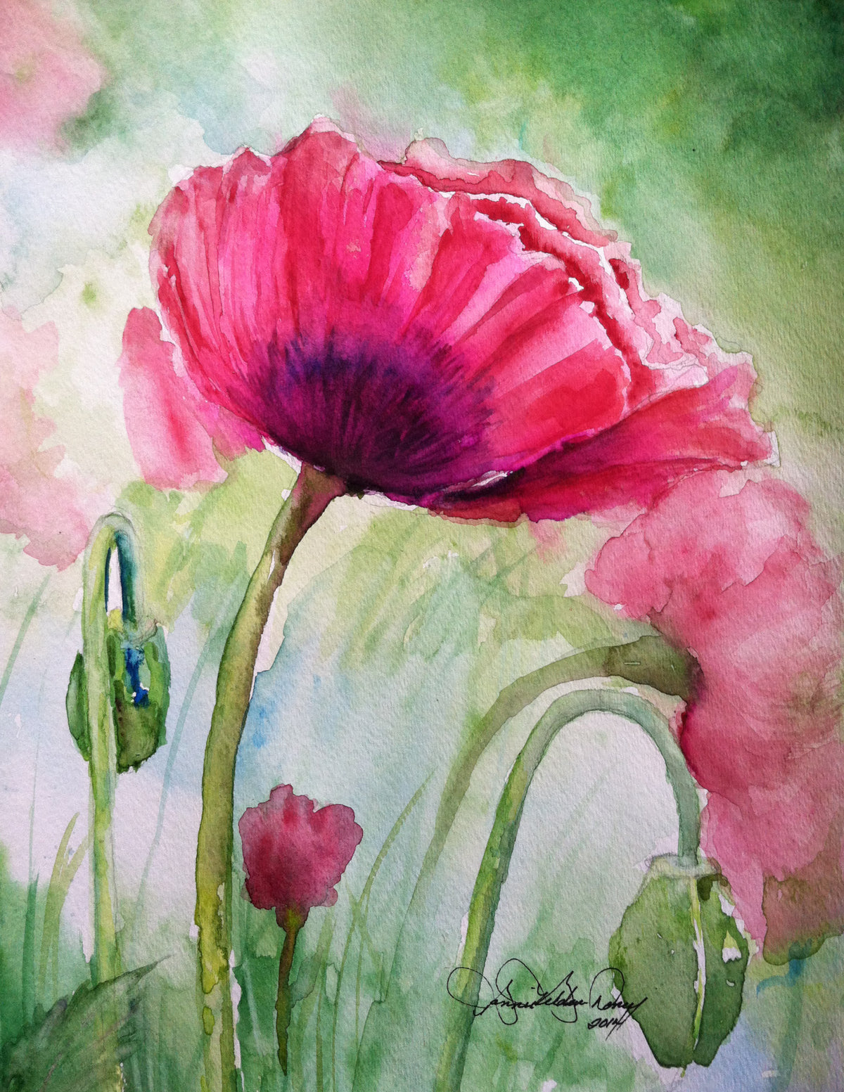Passion of the Morning Watercolor Art: Art Print