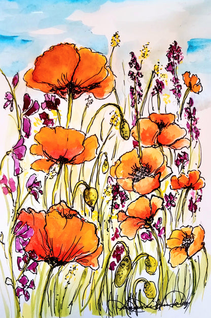 Rising in Praise Watercolor Painting; Art Print