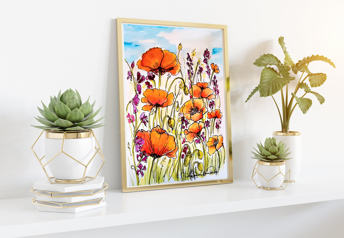 Rising in Praise Watercolor Painting; Art Print