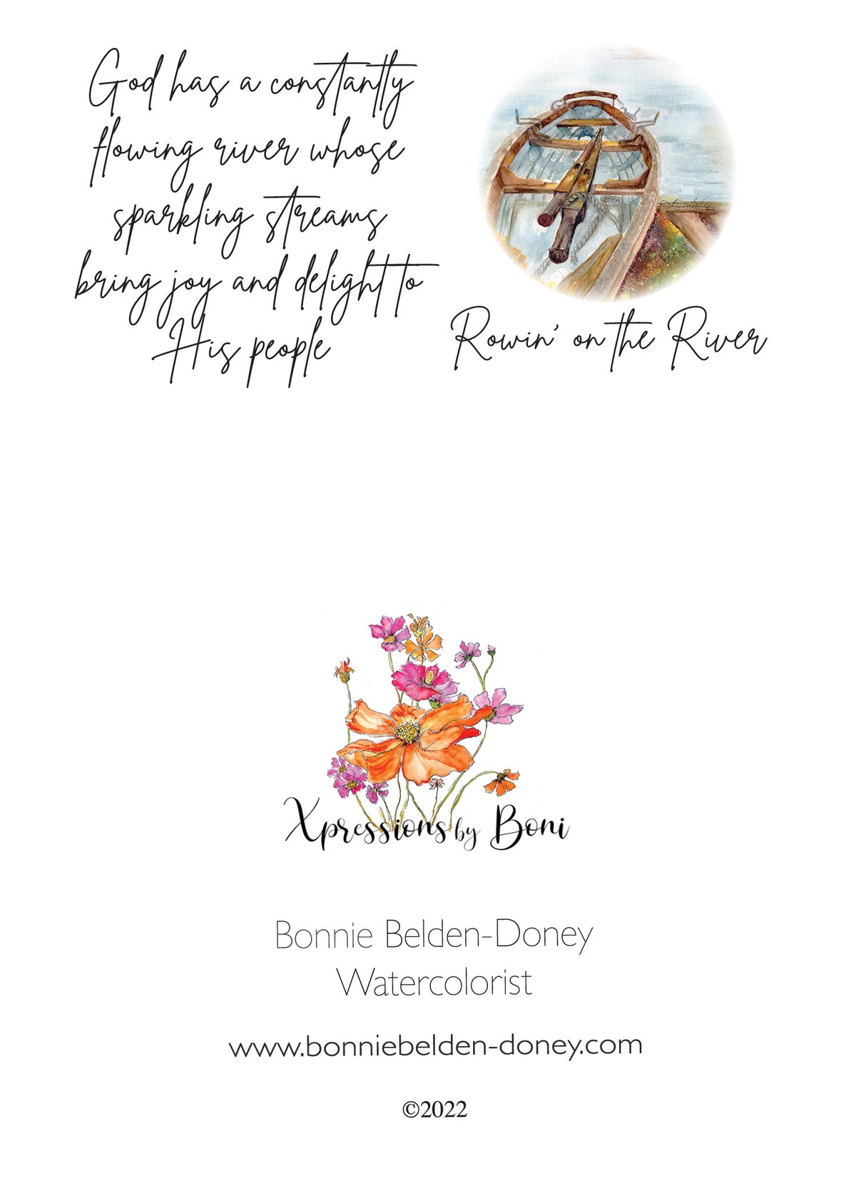 Rowin' on the River Notecard