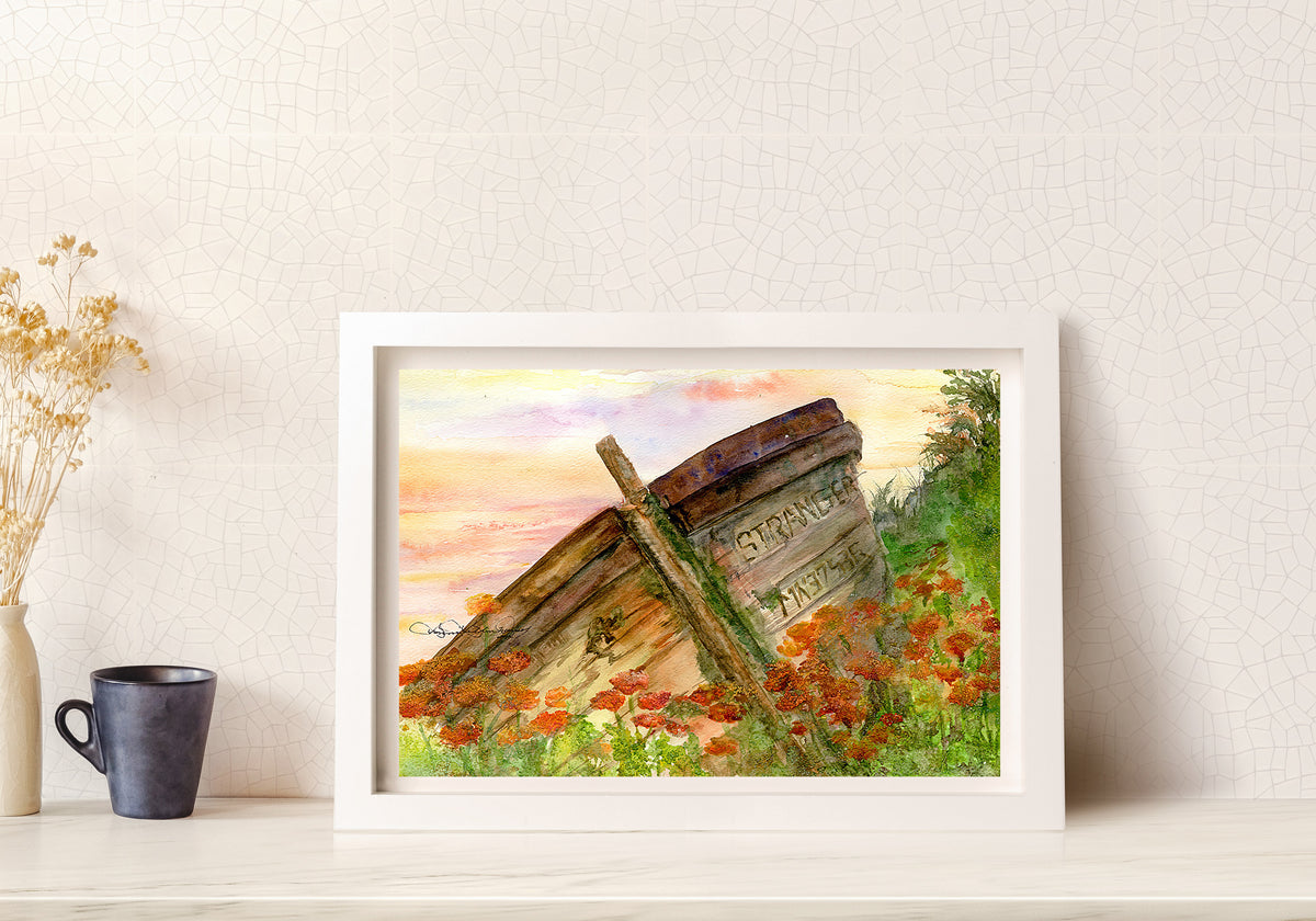 Strange Restful Places Watercolor Painting: Art Print